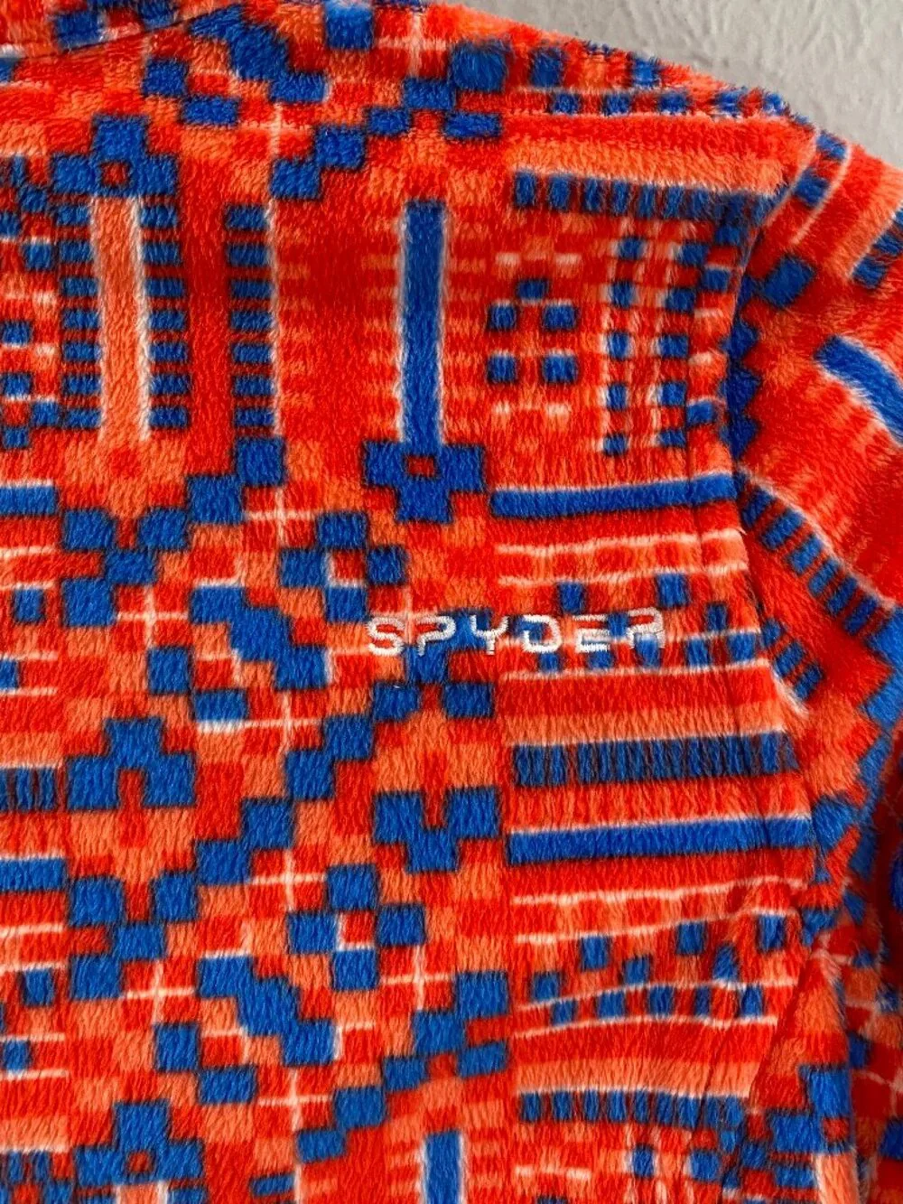 Spyder NWOT girl's size M 10/12 Celeste Fleece jacket in orange, blue, and white